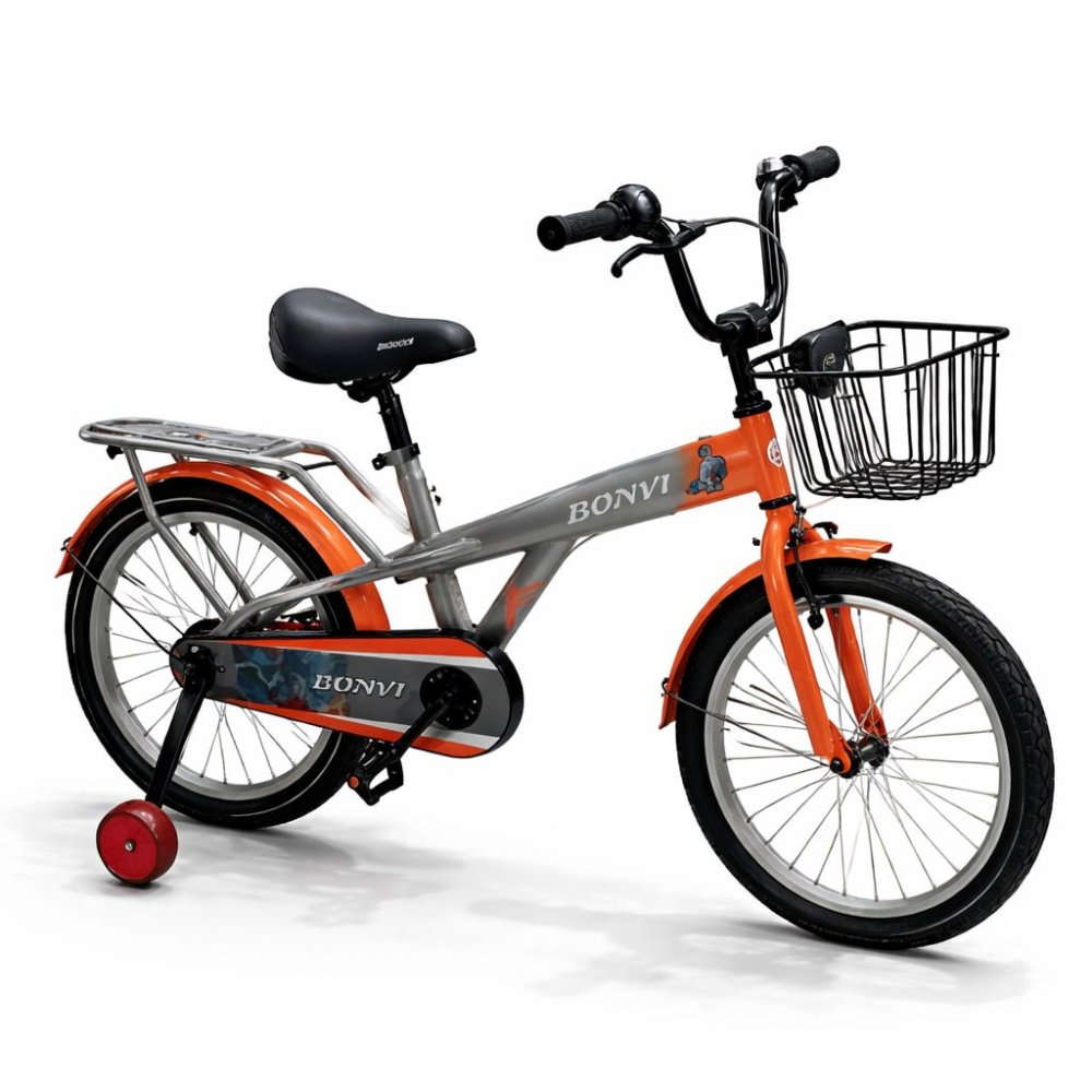 Велосипед BONVI 16" с корзиной и боковыми колесами